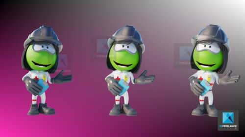 personnage mascotte 3d infirmière