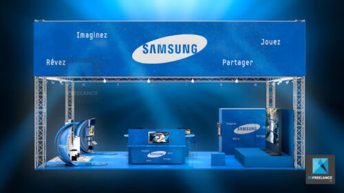stand jeux vidéo Samsung plan 3d