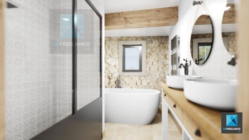 image 3d gite salle de bain