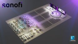 Modélisation 3D d'une scénographie d'un séminaire Sanofi