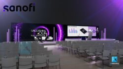 perspective 3d scénographie séminaire Sanofi