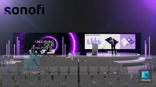 rough 3d scénographie séminaire Sanofi