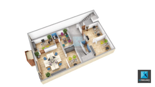 plan 3d architecture bureaux Martinique