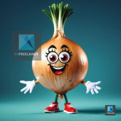 mascotte 3d oignon personnage