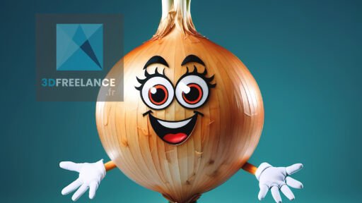 mascotte 3d oignon personnage