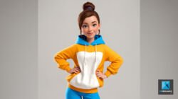 freelance personnage 3d adolescente