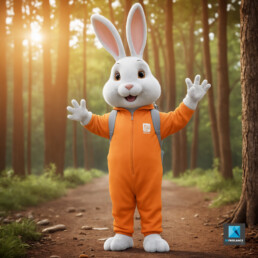 modélisation 3d personnage lapin mascotte