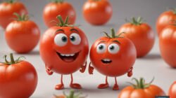 modélisation 3d personnage tomate