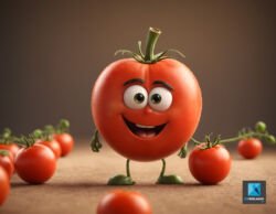 personnage 3d tomate mascotte