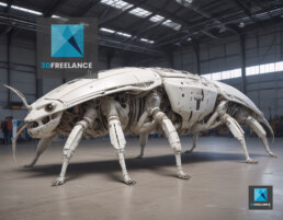 insecte science fiction modélisation 3d