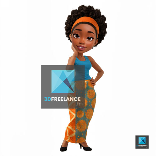mascotte femme noire africaine