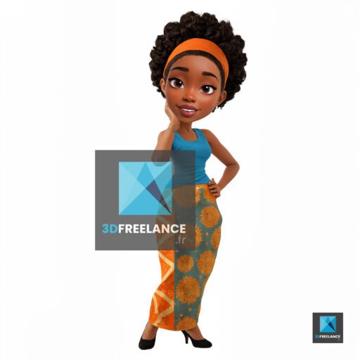 mascotte femme noire africaine