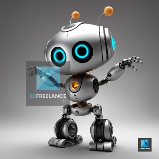 mascotte robot mignon sympa