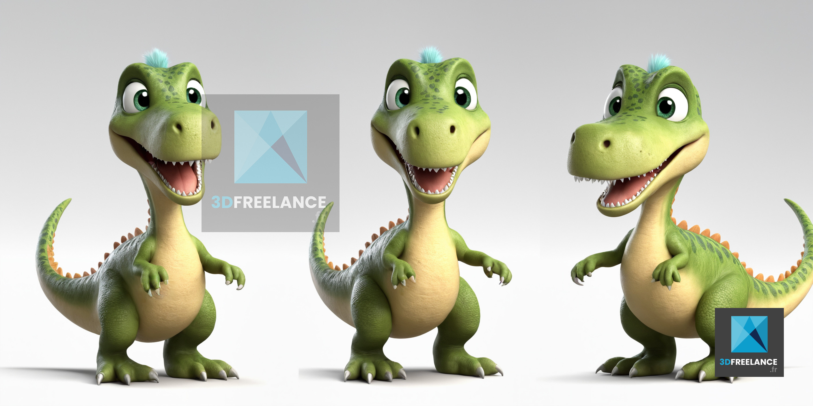 Personnages 3D De Dinosaures Mascotte Dinosaure FREELANCE 3D Personnages 3D De Dinosaures Mascotte Dinosaure FREELANCE 3D