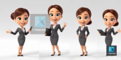 personnage 3d businesswoman