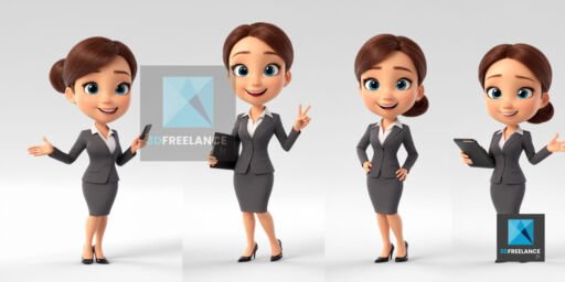 personnage 3d businesswoman