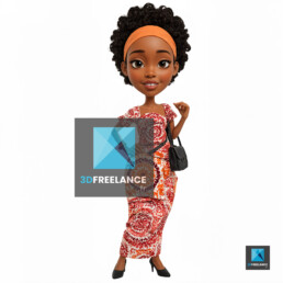 Personnage 3D femme noire africaine