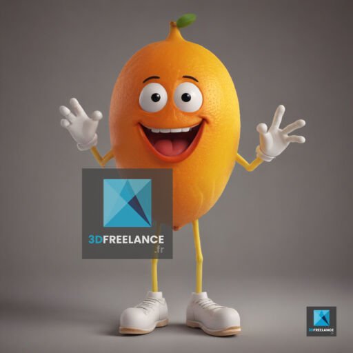 personnage citron 3d