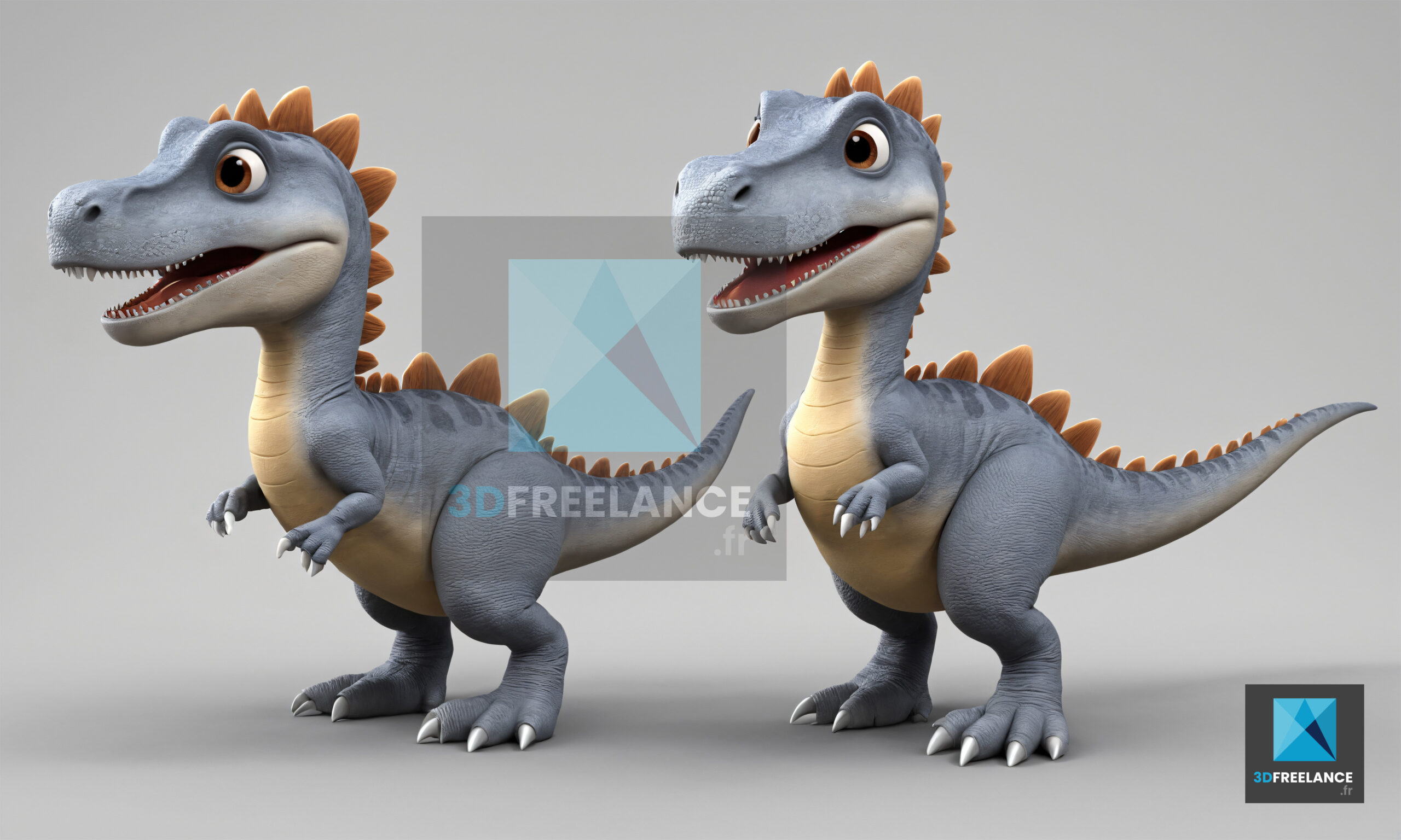 Personnages 3D De Dinosaures Mascotte Dinosaure FREELANCE 3D
