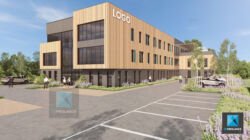 image 3d immeuble de bureaux