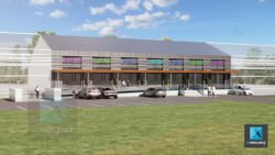 image 3d immobilier bâtiment commercial logistique