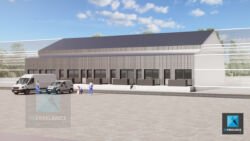 perspective 3d immobilier bâtiment commercial logistique