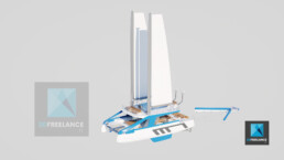 dessin 3d catamaran