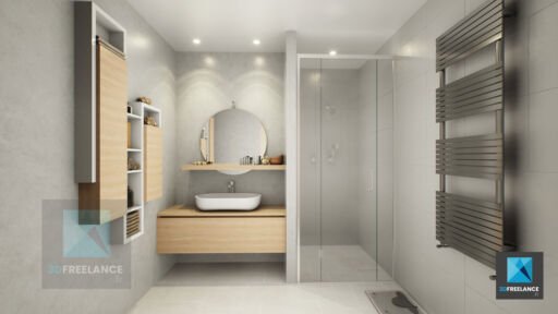 image 3d salle de bain maison en suisse