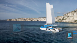 intégration 3D bateau catamaran