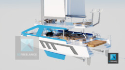 modélisation 3d catamaran