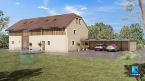 modélisation 3d maison suisse architecture
