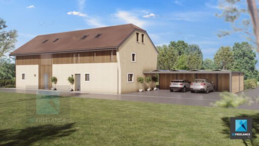 modélisation 3d maison suisse architecture