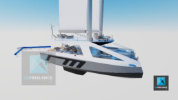 rendu 3d catamaran