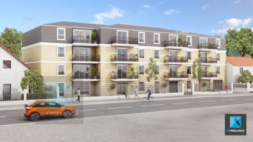 perspective 3d résidence immobilier ile de France