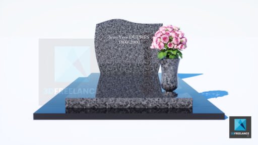 image 3d monument funéraire, pierre tombale