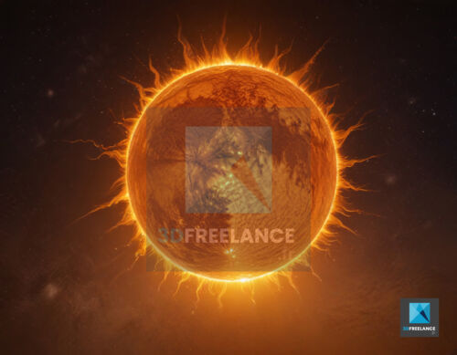 modélisation 3d soleil
