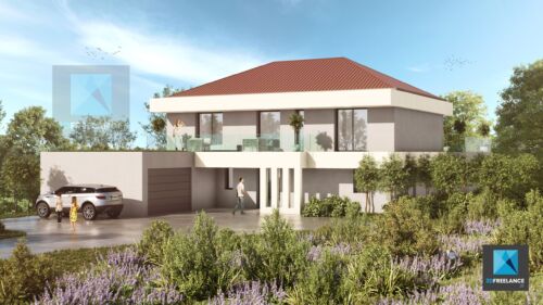 image 3d maison individuelle moderne