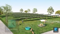 illustration 3d ferme agrivoltaïque
