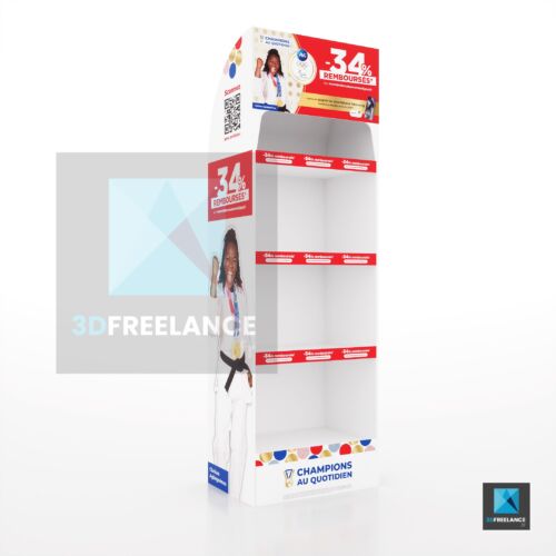 image 3d présentoir supermarché PLV