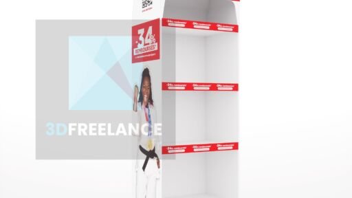 image 3d présentoir supermarché PLV