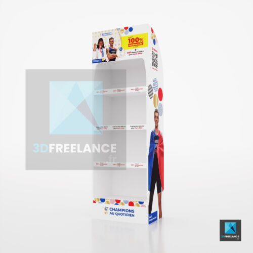 modélisation 3d présentoir retail