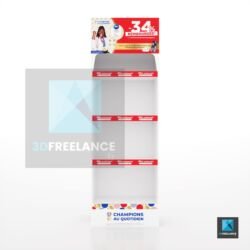 modélisation 3d présentoir supermarché PLV