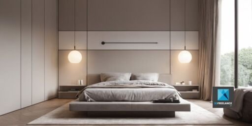 designer intérieur chambre à coucher freelance