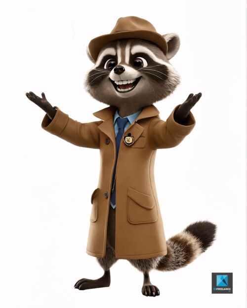 personnage détective cartoon