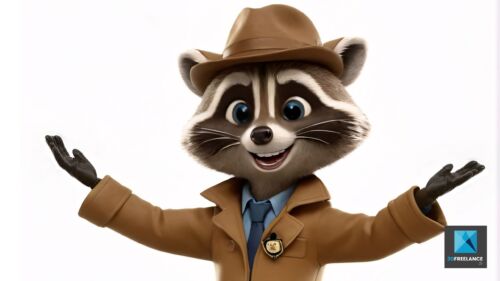 personnage détective raton laveur