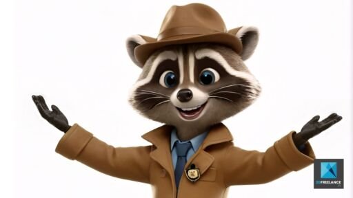 personnage détective raton laveur