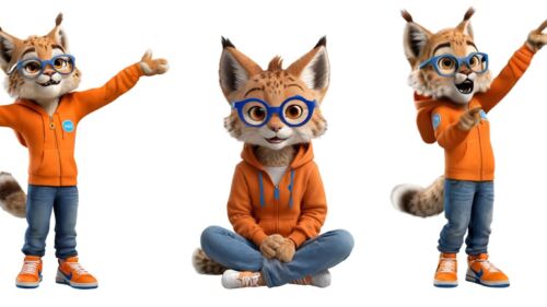 personnage lynx mascotte