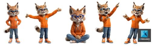 personnage lynx mascotte
