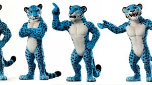 personnage léopard mascotte