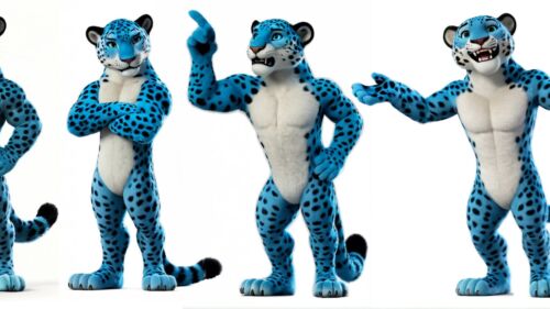 personnage léopard mascotte